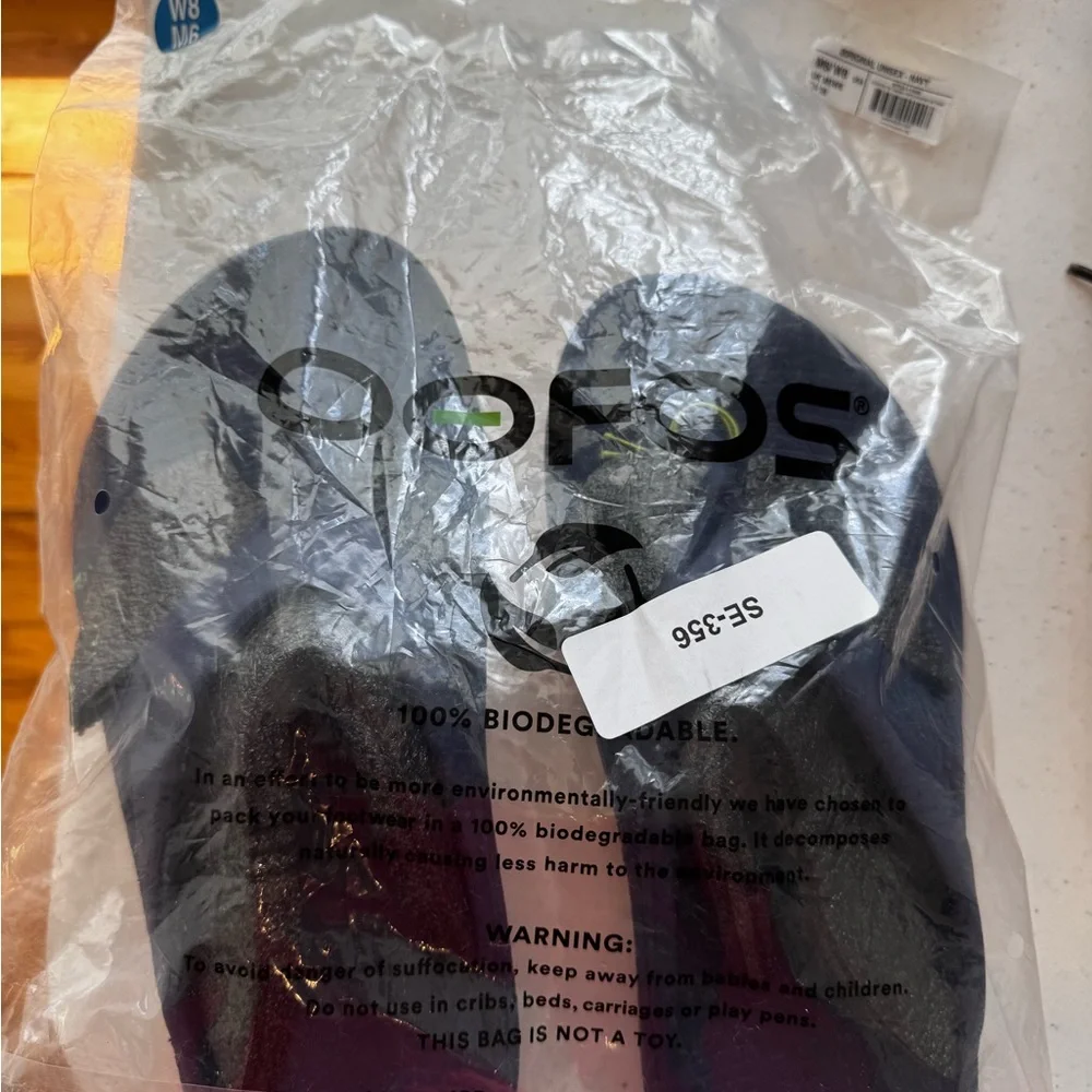 NWT OOFOS Flip Flops, Navy, W8/M6 - Picture 4 of 5